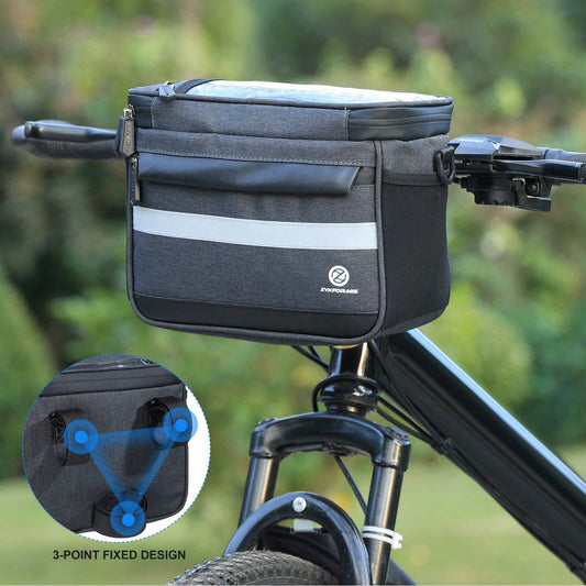 Zyxformis Bike Handlebar Bag – Large Waterproof Cycling Pouch