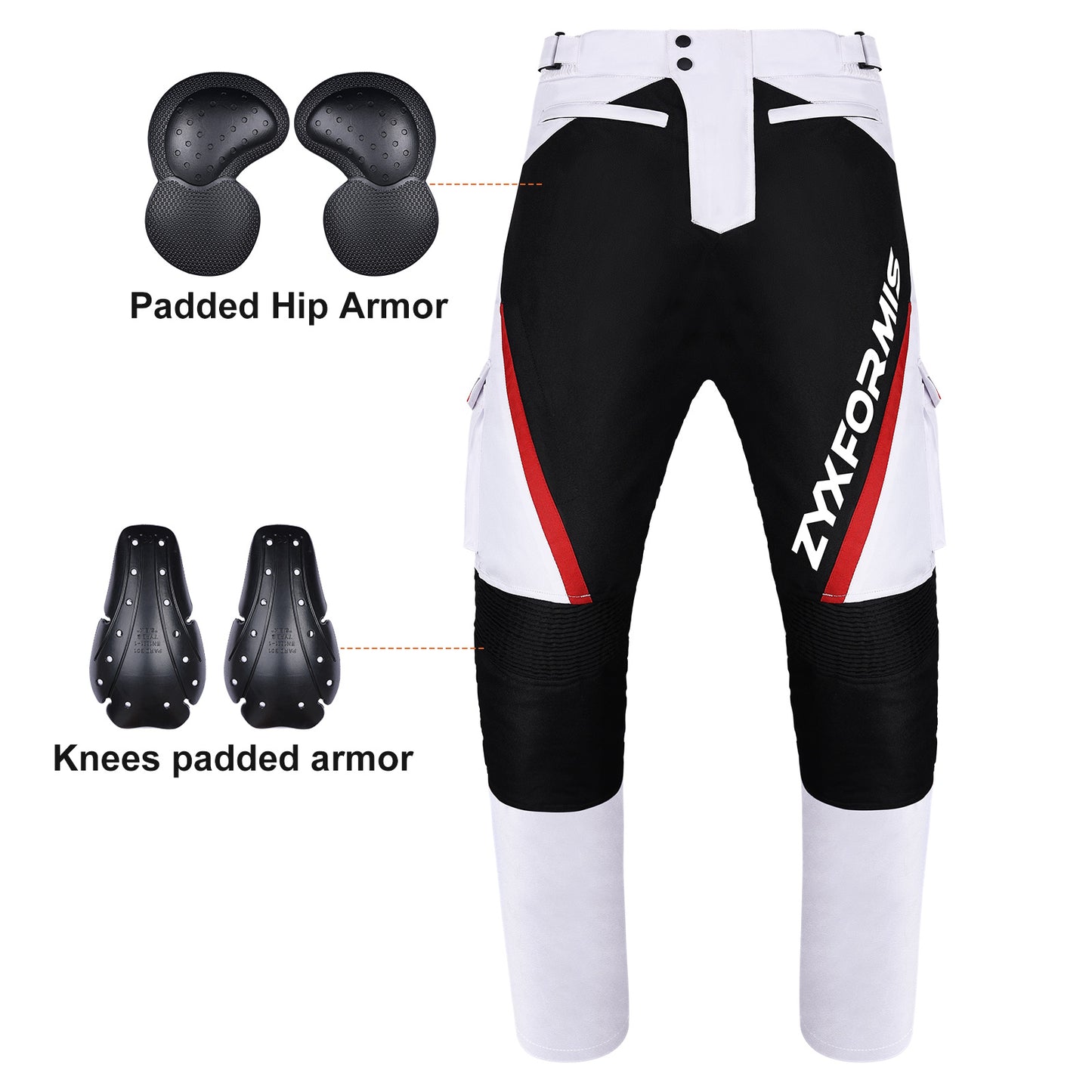 Zyxformis Men's Motorcycle Pants – CE Armor, All-Season Riding Gear