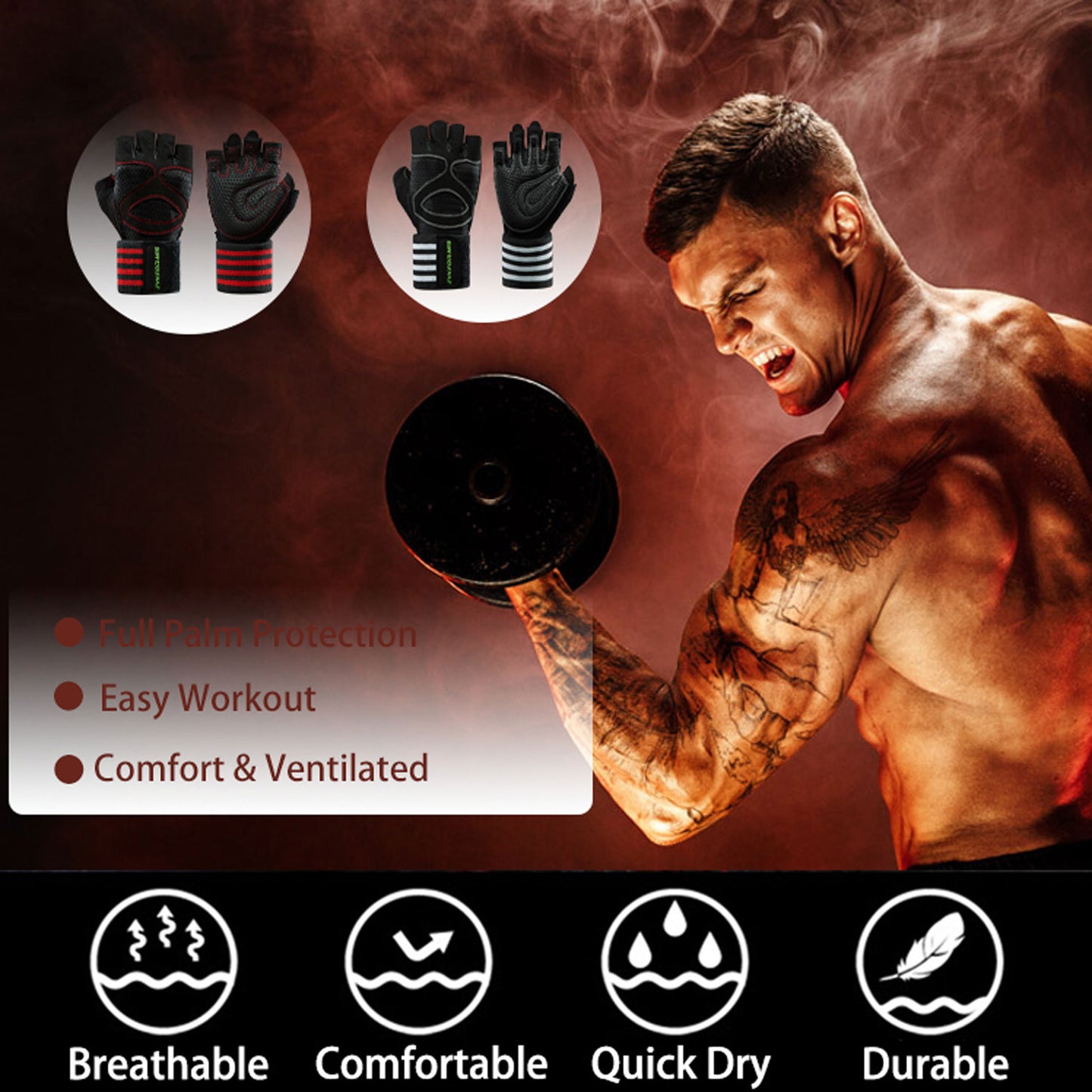 Zyxformis Fitness Gloves – Breathable, Shockproof, Multi-Sport Use