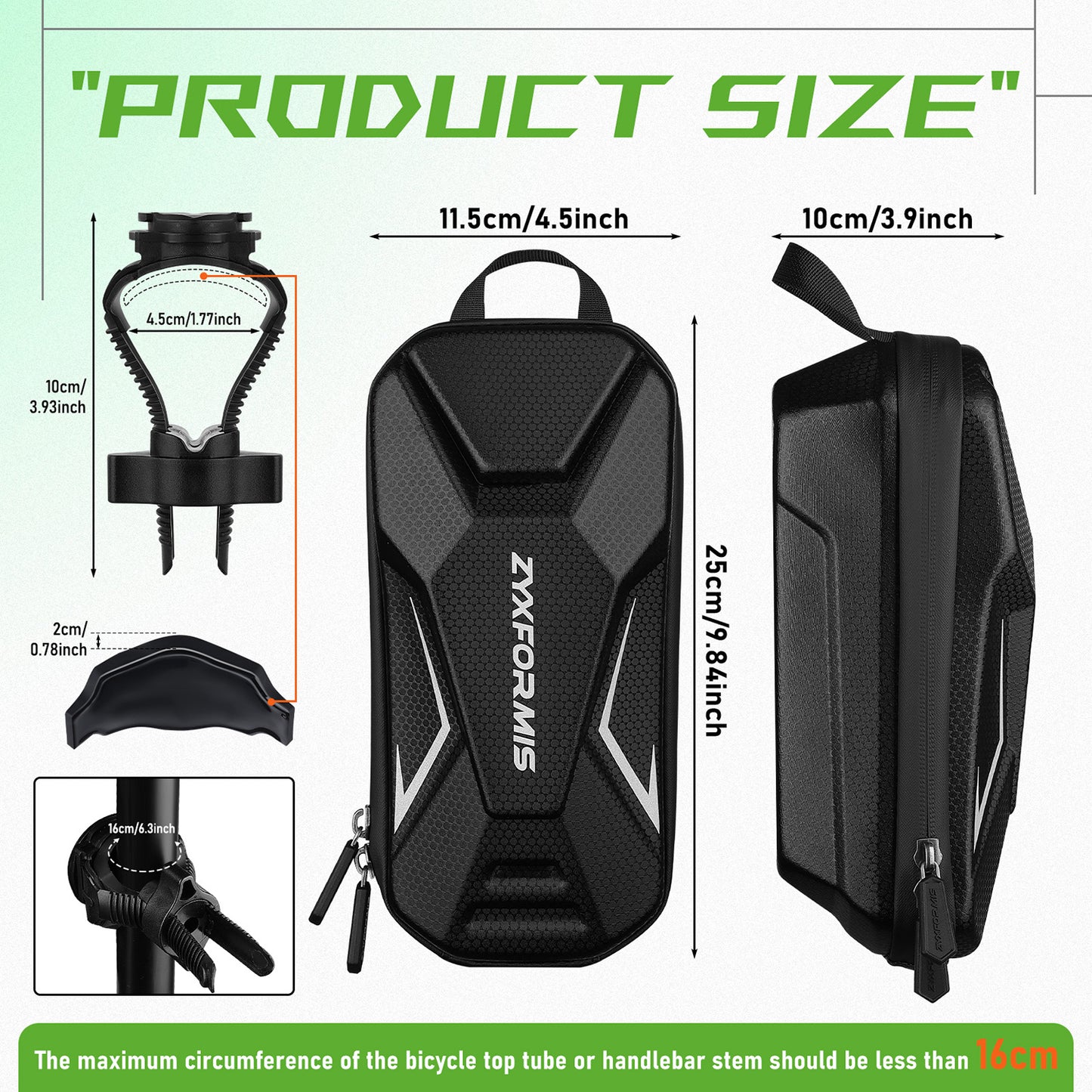 Zyxformis 2L Water-Resistant Multifunctional Scooter Bag – Fits Electric Scooters
