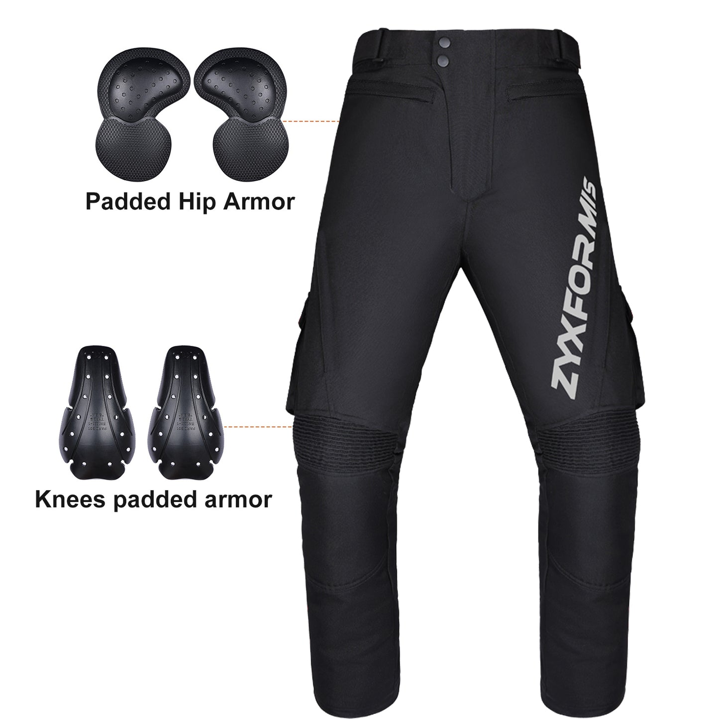 Zyxformis Men's Motorcycle Pants – CE Armor, All-Season Riding Gear