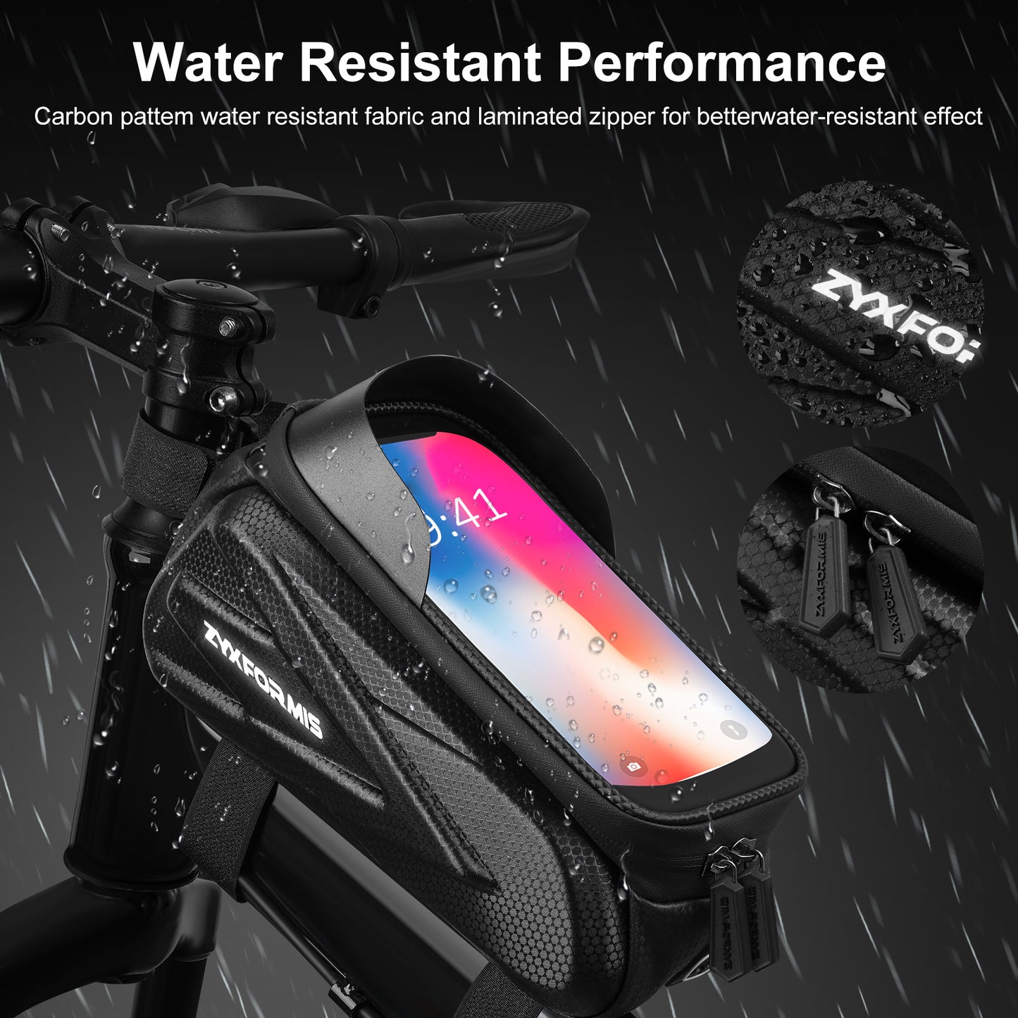 Zyxformis Water-Resistant Bike Top Tube Bag – Convenient, Durable & Easy Access
