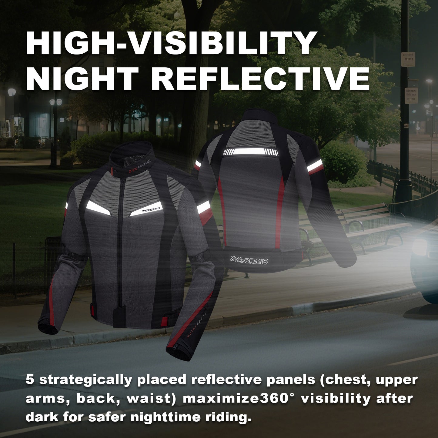 Zyxformis Motorcycle Jacket – Summer Mesh Riding Jacket with CE Armor