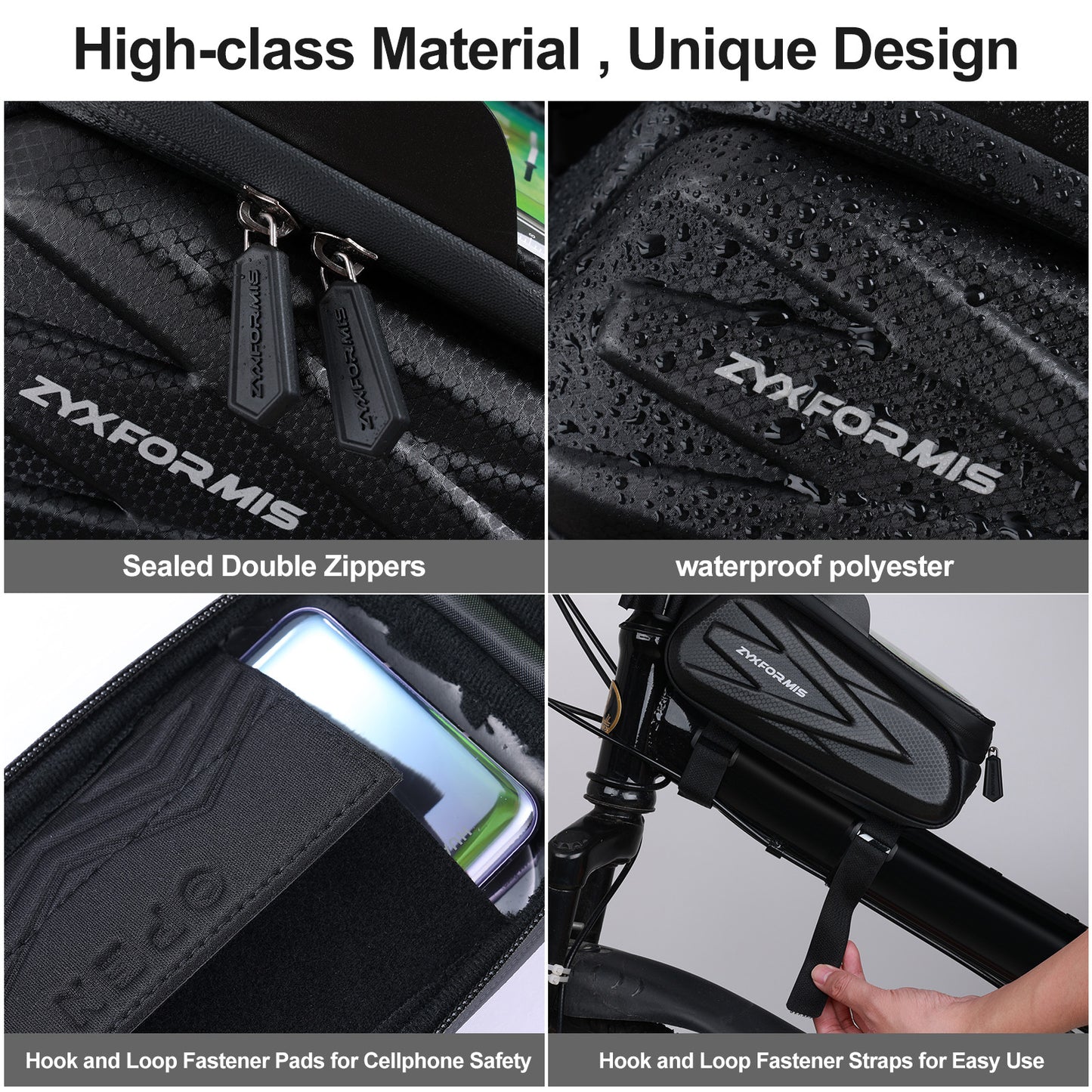 Zyxformis Water-Resistant Bike Top Tube Bag – Convenient, Durable & Easy Access