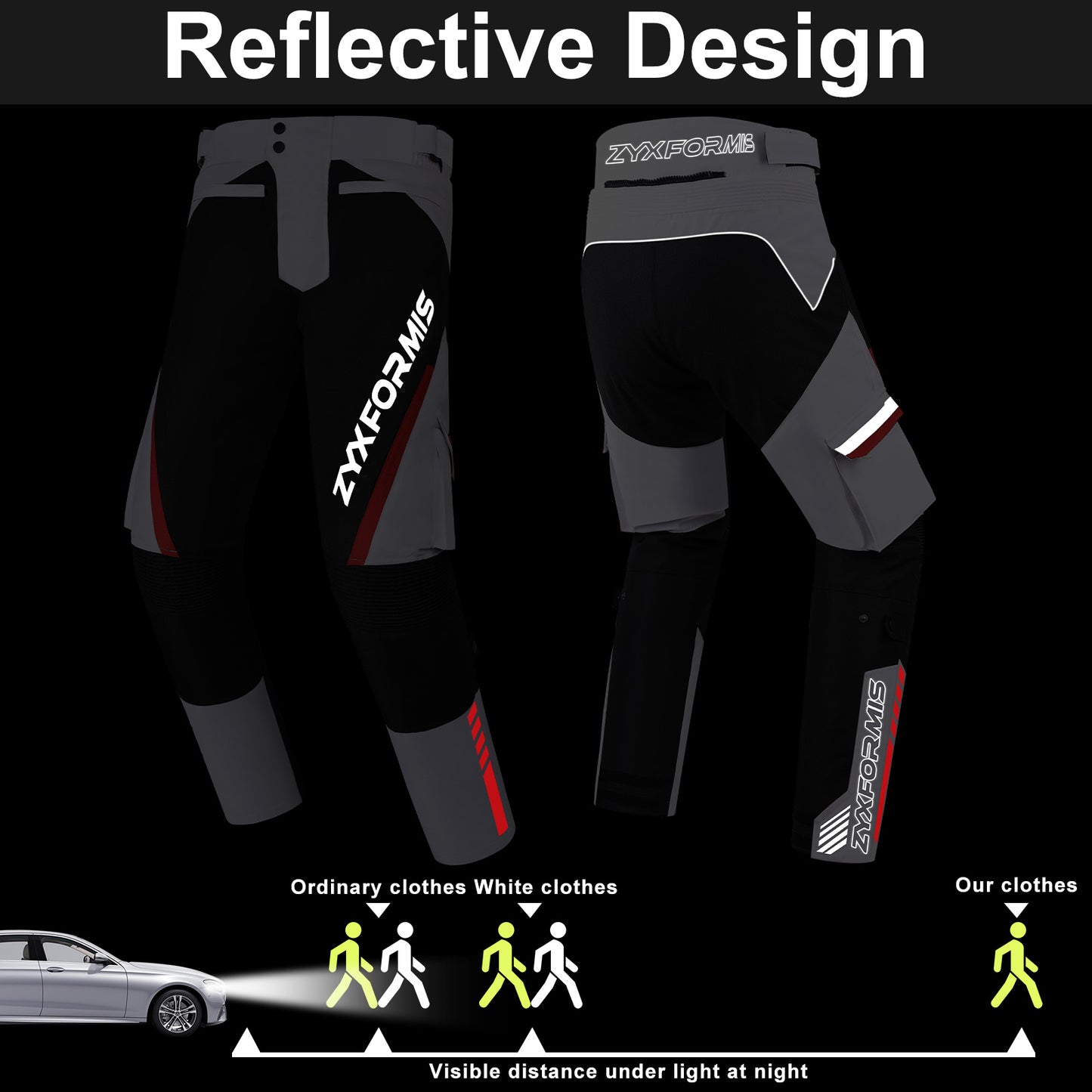 Zyxformis Men's Motorcycle Pants – CE Armor, All-Season Riding Gear