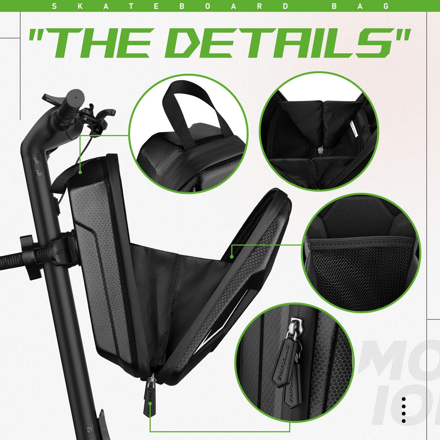 Zyxformis 2L Water-Resistant Multifunctional Scooter Bag – Fits Electric Scooters
