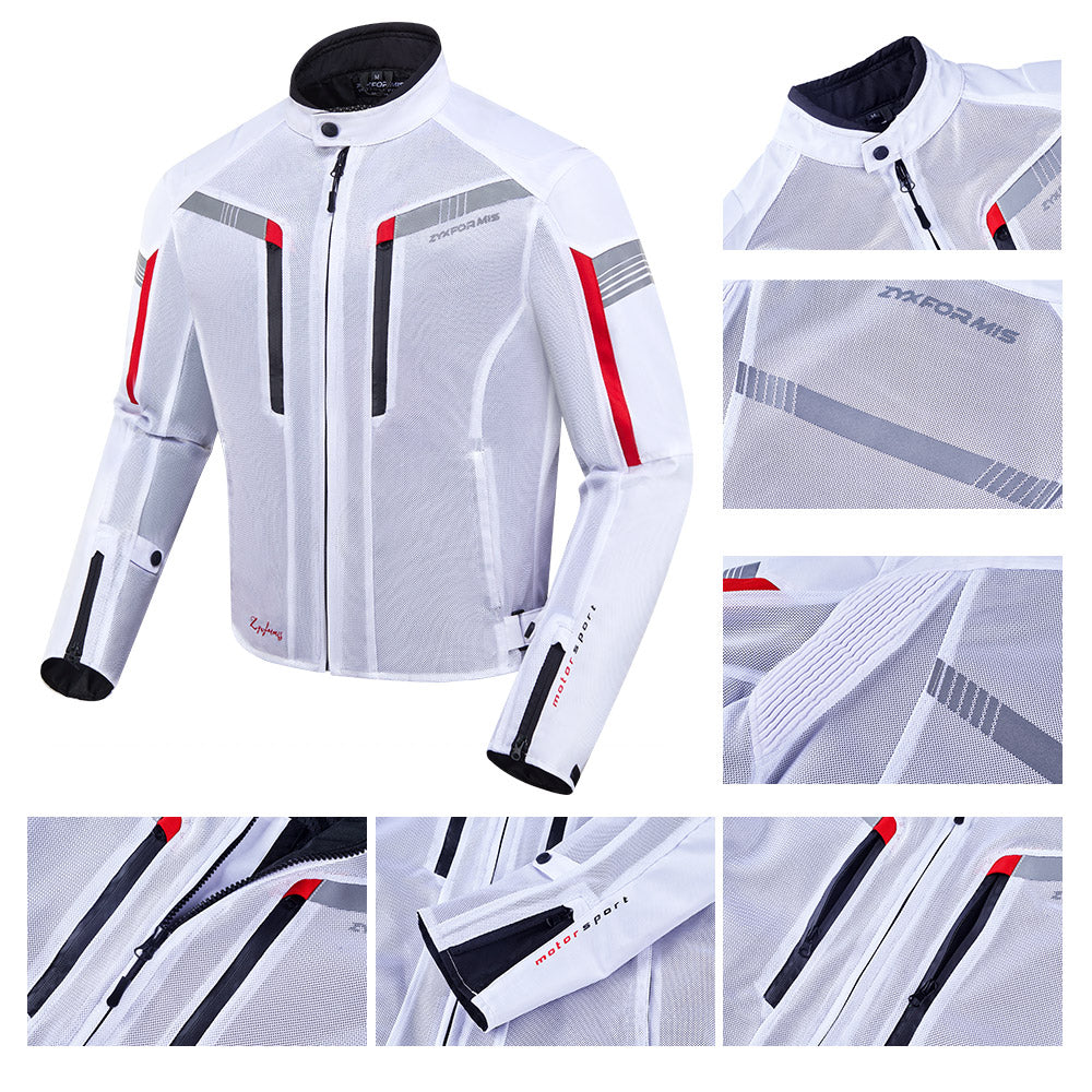 Zyxformis Summer Motorcycle Jacket – Summer Mesh, Reflective Design, CE Armor
