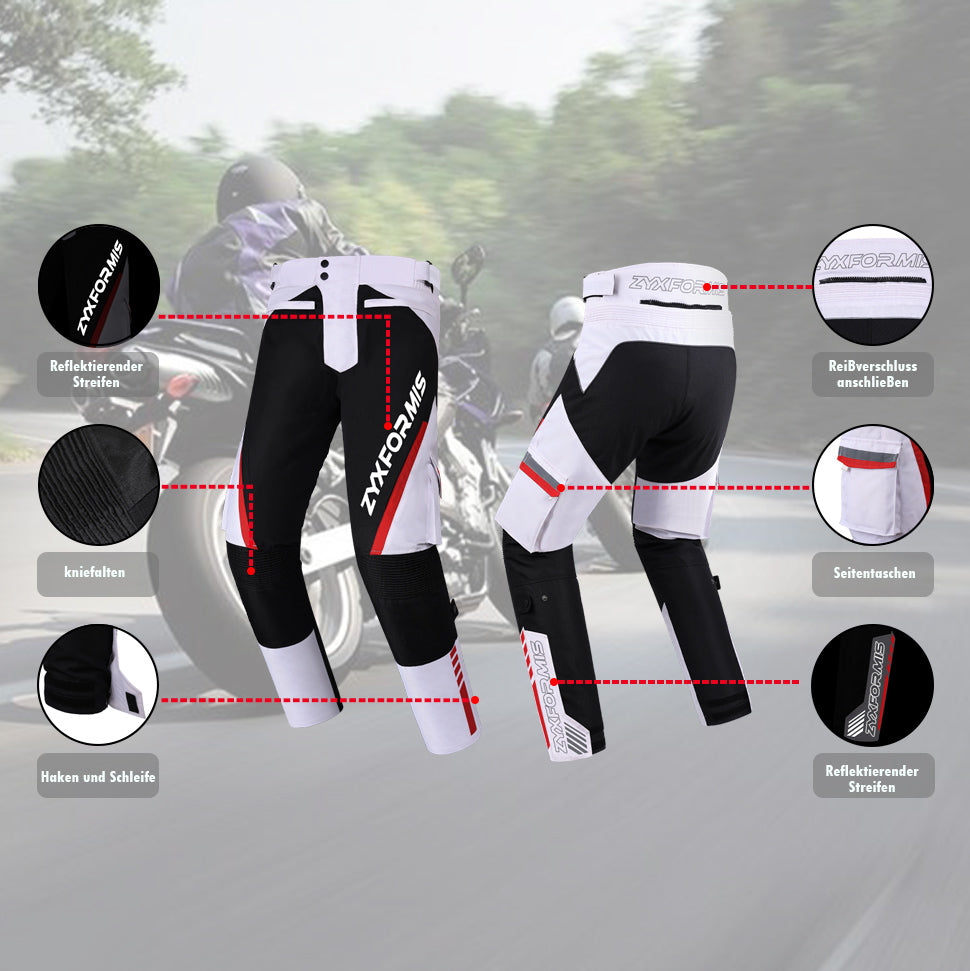 Zyxformis Men's Motorcycle Pants – CE Armor, All-Season Riding Gear