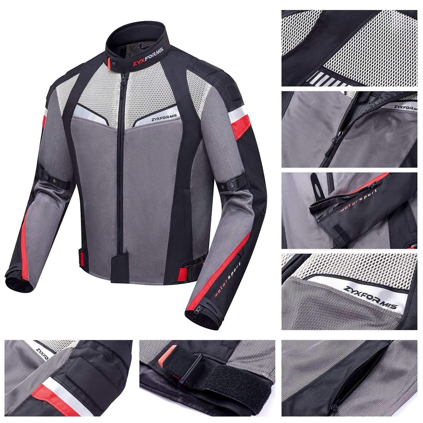 Zyxformis Motorcycle Jacket – Summer Mesh Riding Jacket with CE Armor