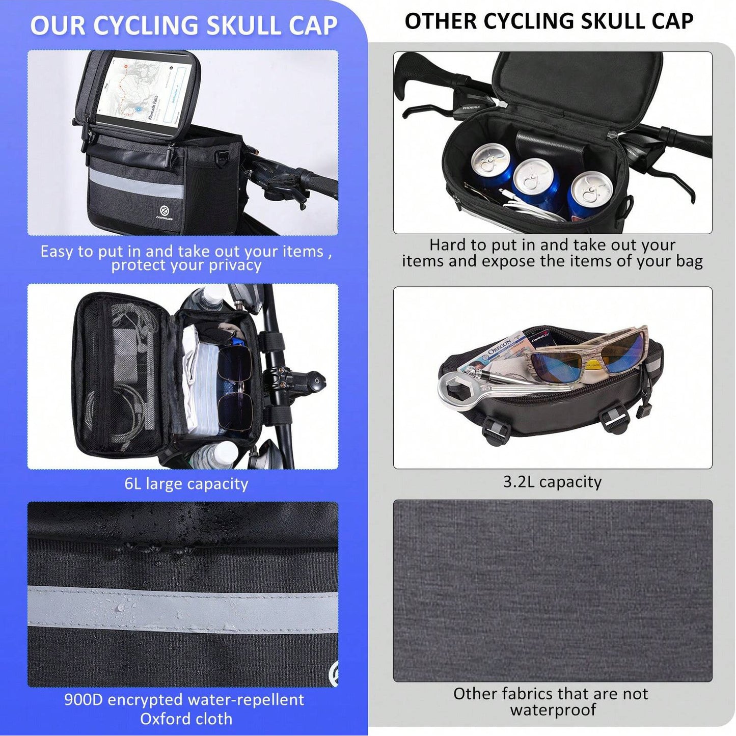Zyxformis Bike Handlebar Bag – Large Waterproof Cycling Pouch