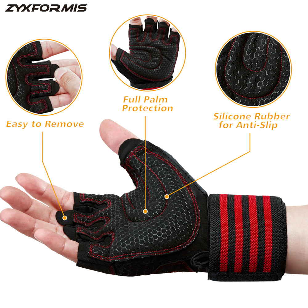 Zyxformis Fitness Gloves – Breathable, Shockproof, Multi-Sport Use