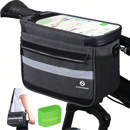 Zyxformis Bike Handlebar Bag – Large Waterproof Cycling Pouch