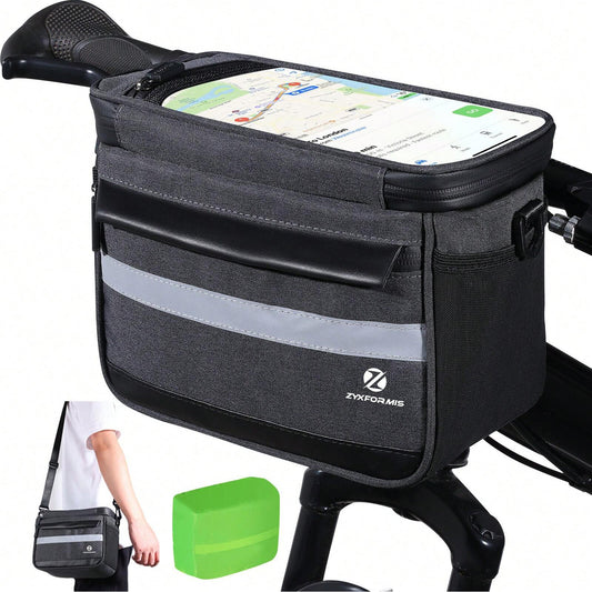 Zyxformis Bike Handlebar Bag – Large Waterproof Cycling Pouch