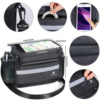 Zyxformis Bike Handlebar Bag – Large Waterproof Cycling Pouch