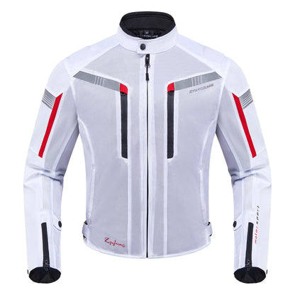 Zyxformis Summer Motorcycle Jacket – Summer Mesh, Reflective Design, CE Armor