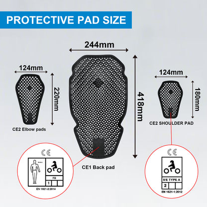 Zyxformis CE-Certified Motorcycle Armor Set – Breathable & Shock-Absorbing