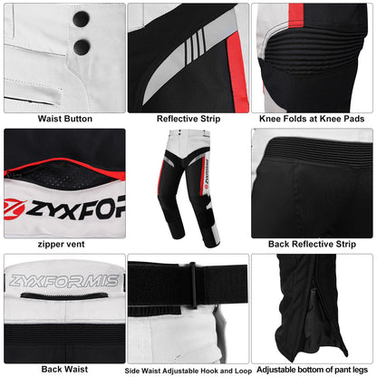 Zyxformis Men's Motorcycle Pants – CE Armor, All-Season Riding Gear