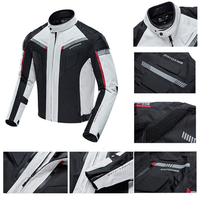 Zyxformis Men's Motorcycle Jacket – Waterproof, Windproof with CE Armor