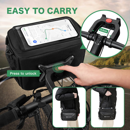 Zyxformis Bike Handlebar Bag – Phone Pouch with TPU Touch