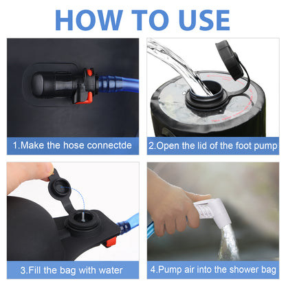 Zyxformis 12L/20L Camping Shower Bag – Portable TPU with Pump & Nozzle