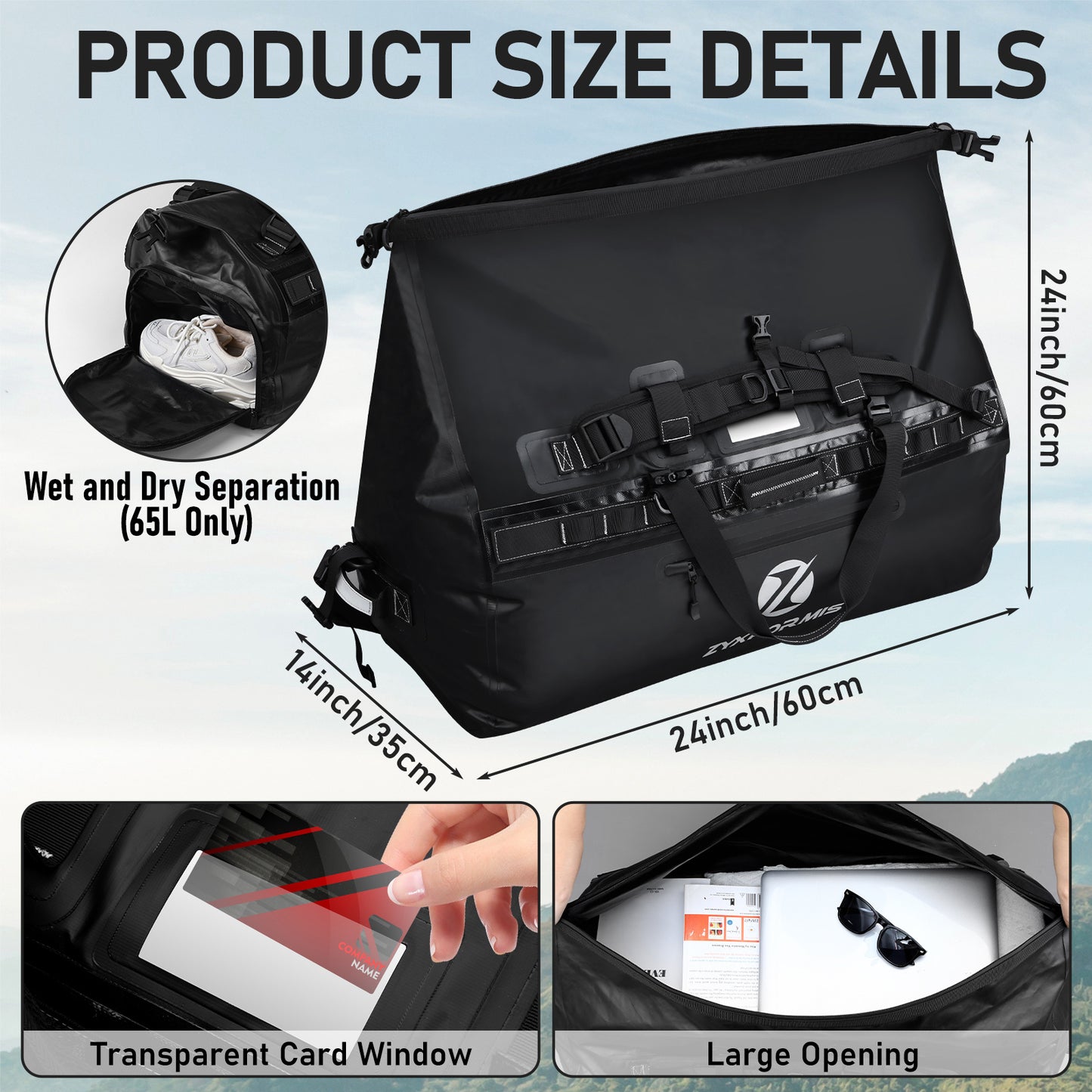 Zyxformis Outdoor Waterproof Travel Bag – Durable, Spacious & Adventure-Ready