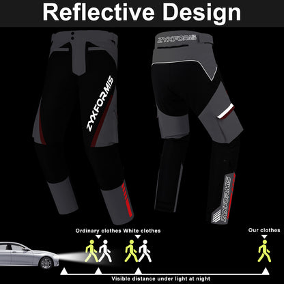 Zyxformis Men's Motorcycle Pants – CE Armor, All-Season Riding Gear