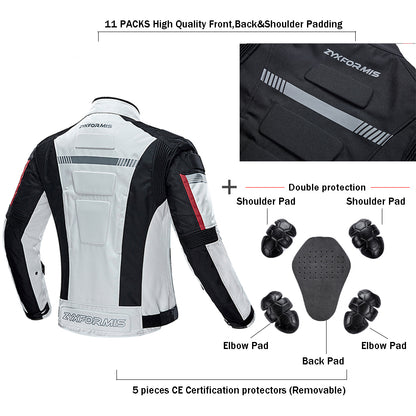 Zyxformis Men's Motorcycle Jacket – Waterproof, Windproof with CE Armor