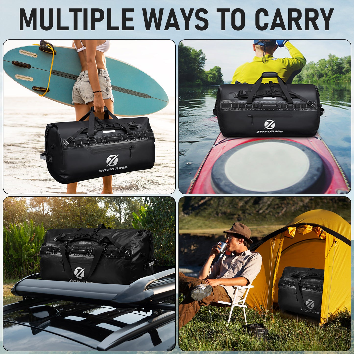 Zyxformis Outdoor Waterproof Travel Bag – Durable, Spacious & Adventure-Ready