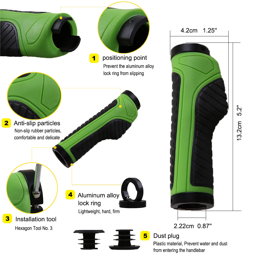 Zyxformis Bicycle Grips – Anti-Slip Double Locking for Most Bikes