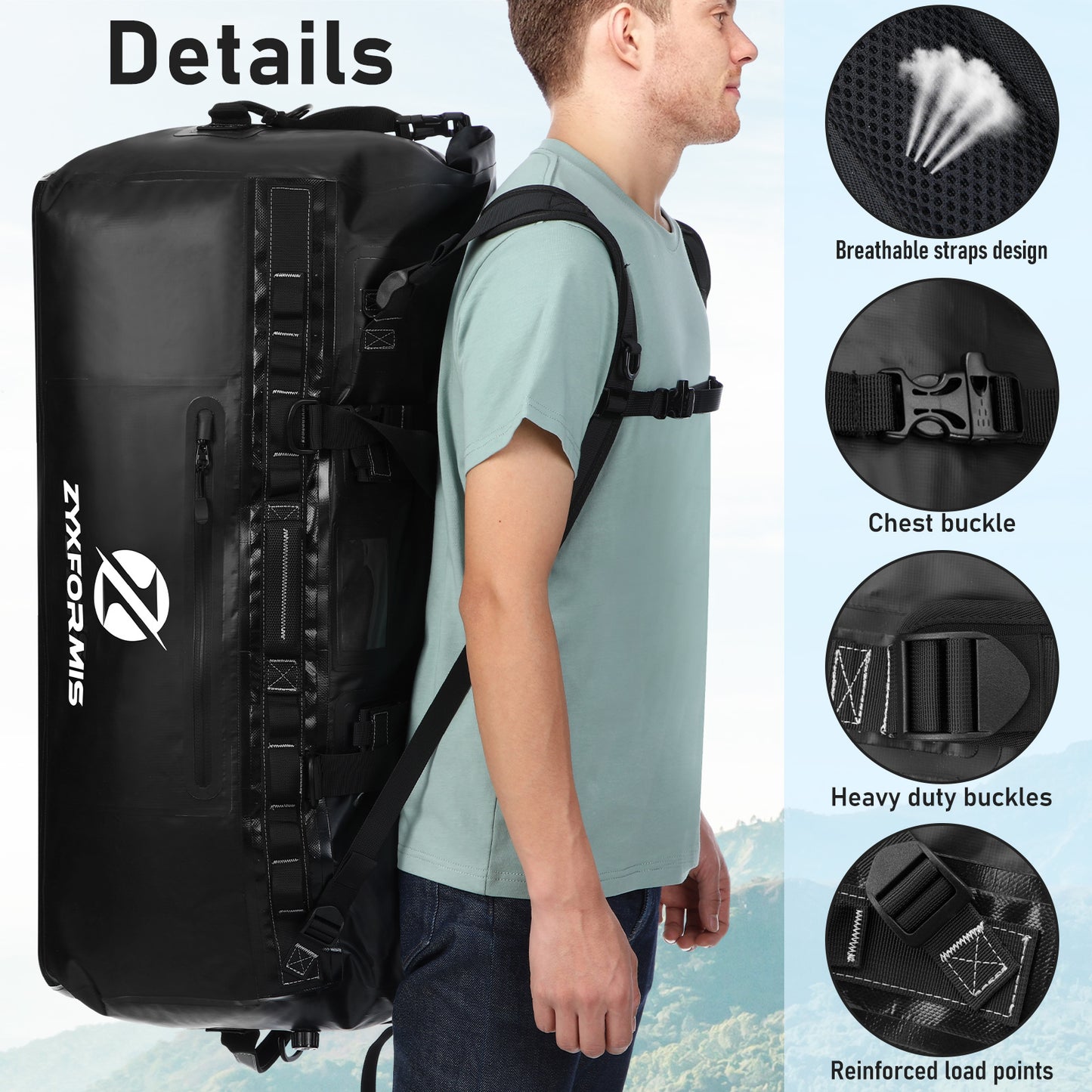 Zyxformis Outdoor Waterproof Travel Bag – Durable, Spacious & Adventure-Ready