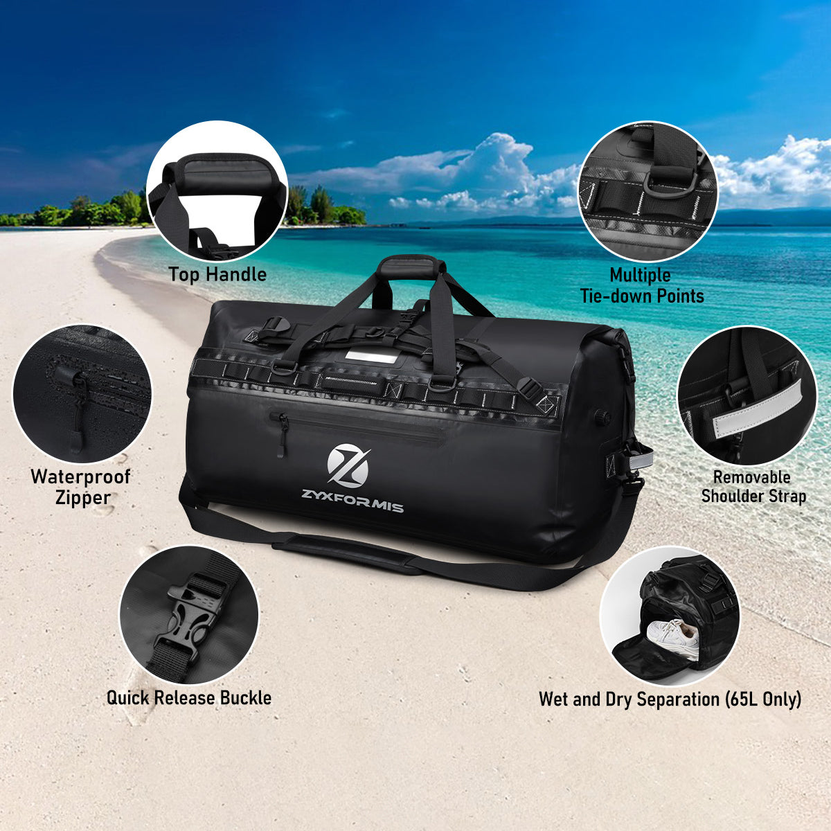 Zyxformis Outdoor Waterproof Travel Bag – Durable, Spacious & Adventure-Ready