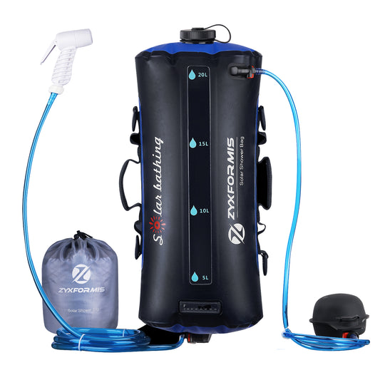 Zyxformis 12L/20L Camping Shower Bag – Portable TPU with Pump & Nozzle