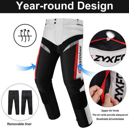 Zyxformis Men's Motorcycle Pants – CE Armor, All-Season Riding Gear