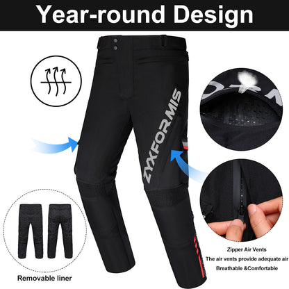 Zyxformis Men's Motorcycle Pants – CE Armor, All-Season Riding Gear