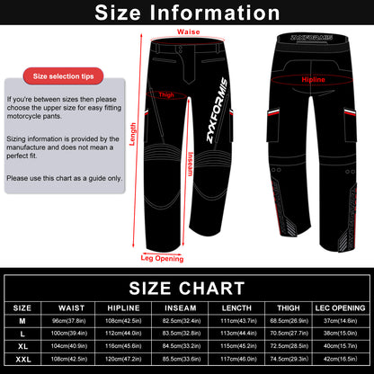 Zyxformis Men's Motorcycle Pants – CE Armor, All-Season Riding Gear